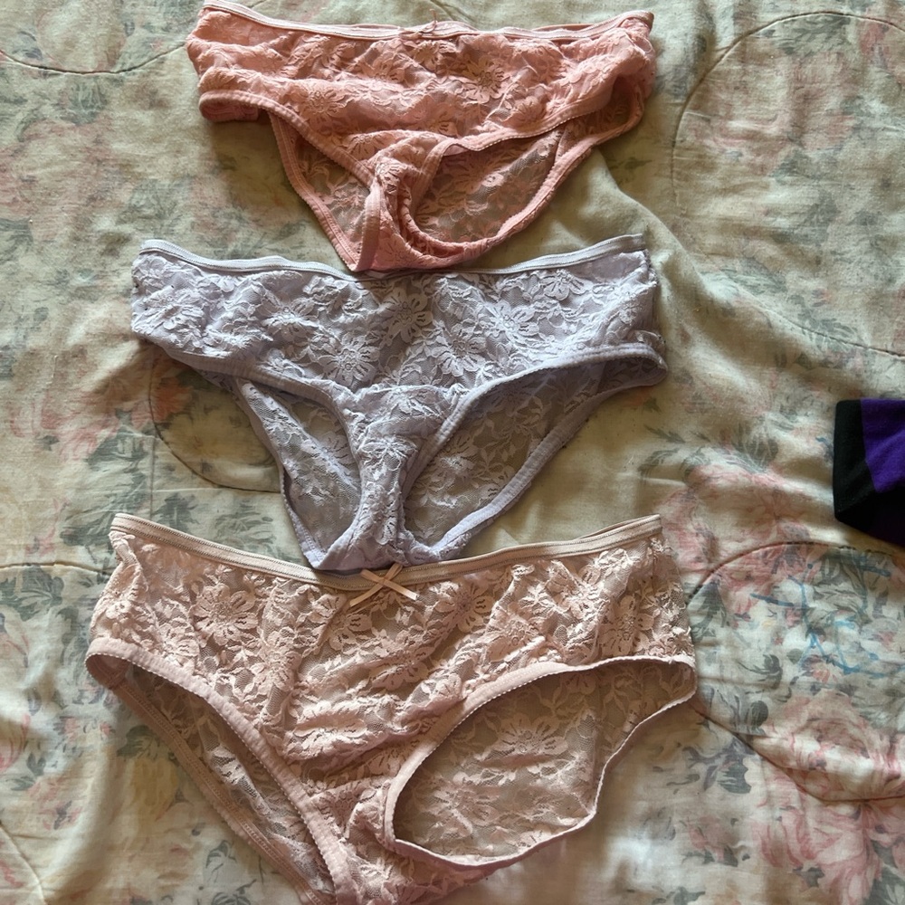 Lace Women's Panties Set - Peach and Lavender